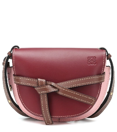 Shop Loewe Gate Small Leather Crossbody Bag In Red