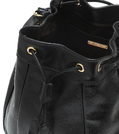 Shop Miu Miu Leather Bucket Bag In Black