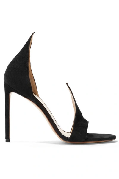 Shop Francesco Russo Suede Sandals In Black