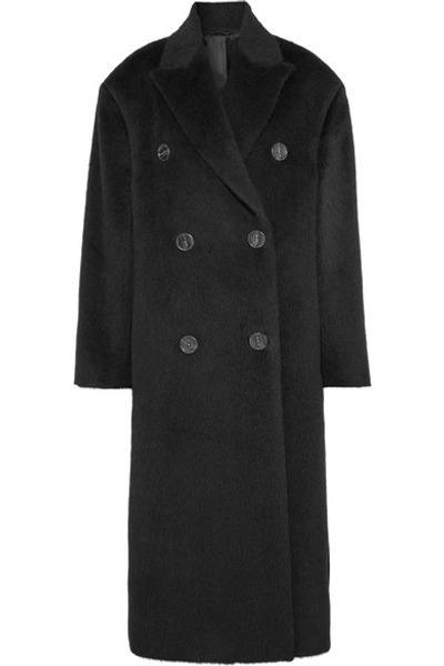 Shop Acne Studios Octania Oversized Double-breasted Alpaca And Wool-blend Coat In Black