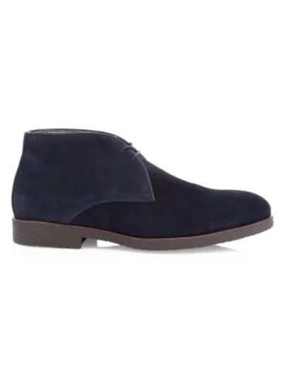 Shop To Boot New York Men's Burnett Cashmere Lined Suede Chukka Boots In Blue Suede