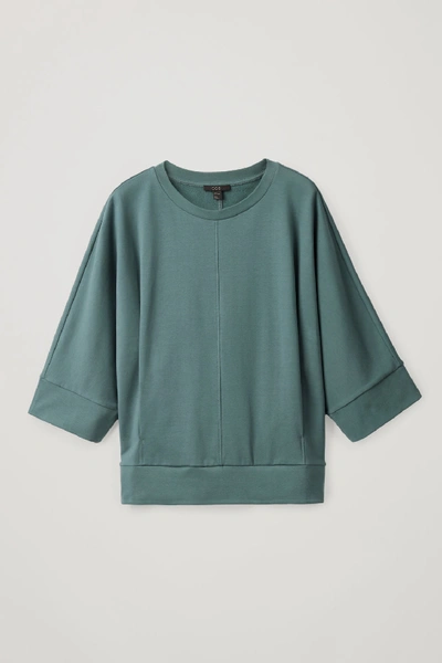 Shop Cos Oversized Jersey Sweatshirt In Turquoise