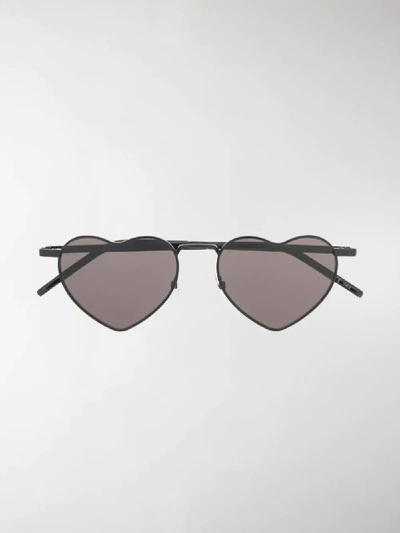 Shop Saint Laurent Heart-shaped Sunglasses In Black