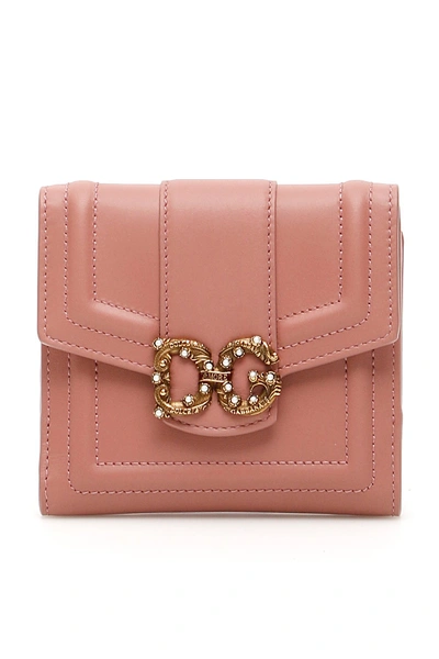 Shop Dolce & Gabbana Dg Amore French Flap Wallet In Pink