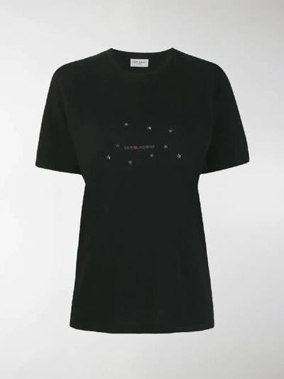 Shop Saint Laurent Constellation Logo Print T-shirt In Black