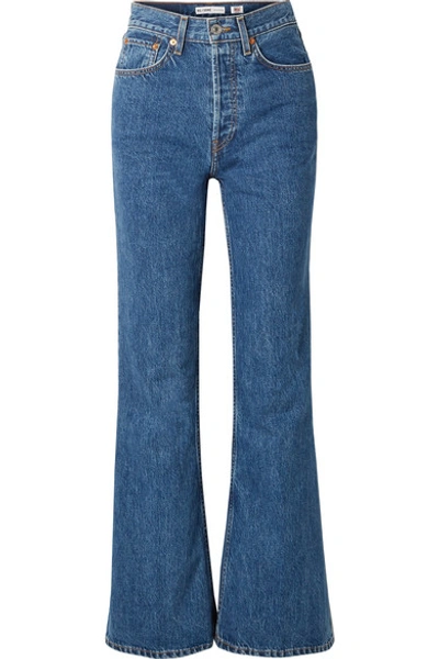 Shop Re/done 70s High-rise Flared Jeans In Mid Denim