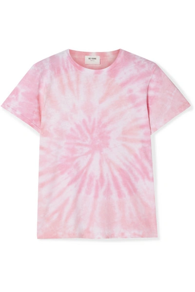Shop Re/done Classic Tie-dyed Cotton-jersey T-shirt In Pink