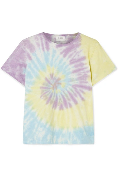 Shop Re/done Classic Tie-dyed Cotton-jersey T-shirt In Yellow