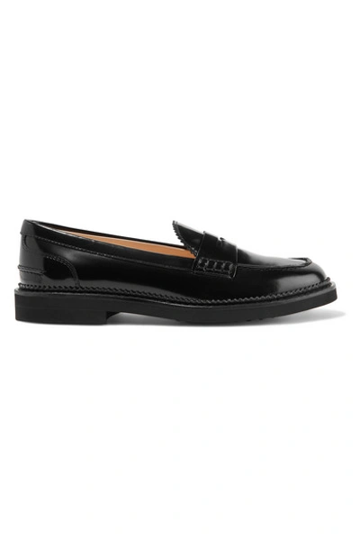 Shop Tod's Patent-leather Loafers In Black
