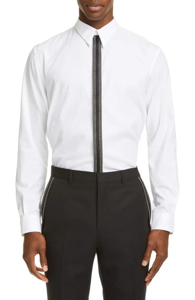 Shop Givenchy Branded Placket Point Collar Shirt In White