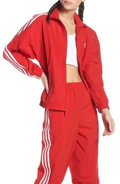 Shop Adidas Originals Lock Up Track Jacket In Scarlet