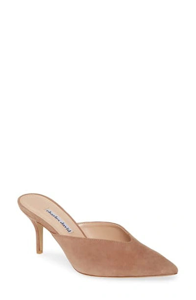 Shop Charles David Askan Mule In Blush Nude Suede