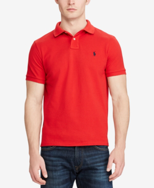slim fit cotton mesh polo