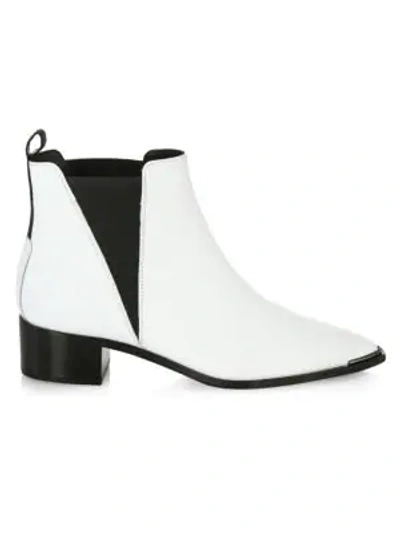 Shop Acne Studios Jensen Leather Ankle Boots In White