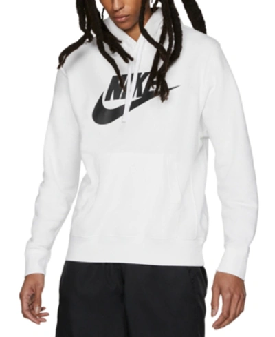 Shop Nike Men's Sportswear Club Fleece Graphic Pullover Hoodie In White