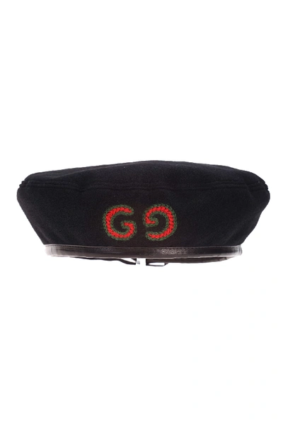 Shop Gucci Black Beret In Nero