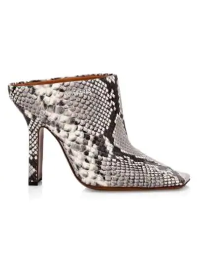 Shop Vetements Women's Python-embossed Leather Mules In Neutral