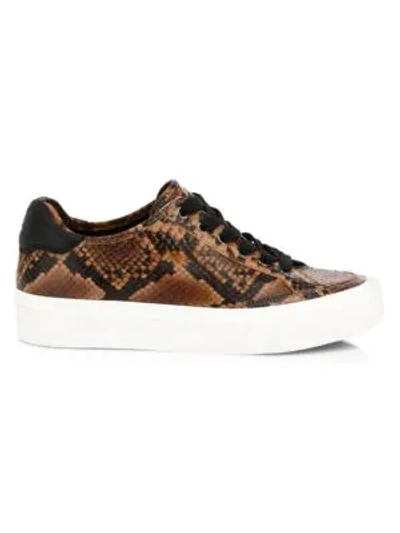 Shop Rag & Bone Rb Army Low-top Snakeskin-embossed Leather Sneakers In Brown