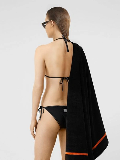 Shop Burberry Logo Detail Triangle Bikini In Black