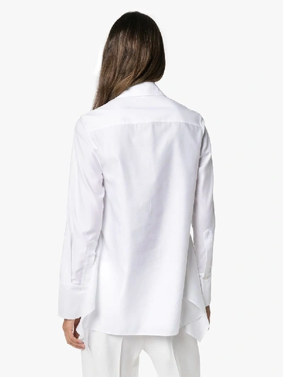 Shop Stella Mccartney Flared Hem Cotton Shirt In 114 - White
