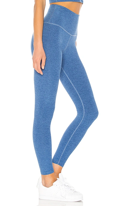 Shop Beyond Yoga Spacedye Walk And Talk High Waisted Midi Legging In Blue. In Victory Blue & Blue Suede