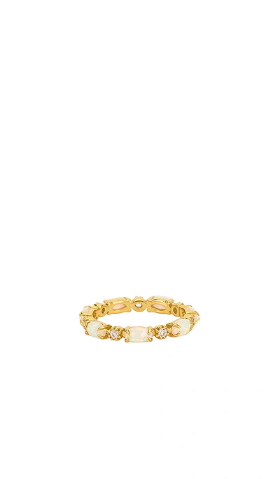 Shop Natalie B Jewelry Opal Eternity Ring In Gold