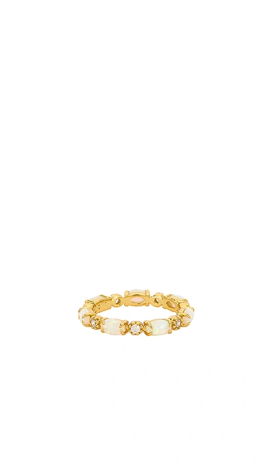 Shop Natalie B Jewelry Opal Eternity Ring In Gold