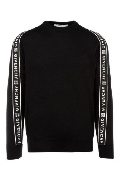 Shop Givenchy Logo Sleeve Band Crewneck Jumper In Black