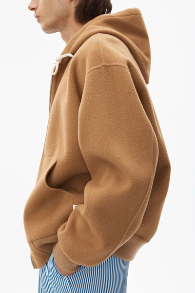 Shop Alexander Wang Splittable Wool Hoodie In Camel