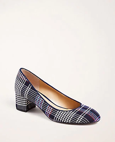 Shop Ann Taylor Lorene Block Heel Pumps In True Navy