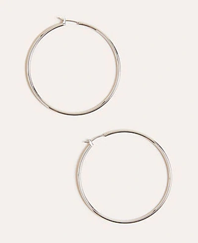 Shop Ann Taylor Essential Hoop Earrings In Silver