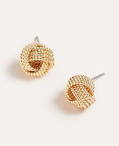 Shop Ann Taylor Rope Textured Stud Earrings In Gold