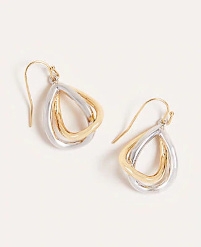 Shop Ann Taylor Two Tone Drop Earrings In Gold