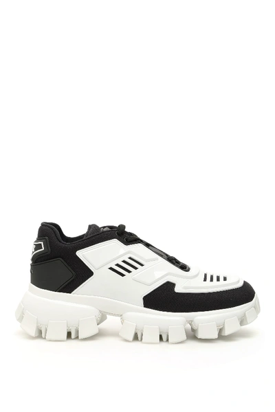 Shop Prada Cloudbust Thunder Sneakers In Nero Bianco (white)
