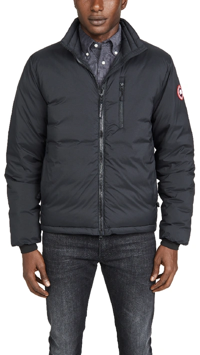 Canada Goose Mens Lodge Brand-patch Regular-fit Shell Jacket Black In Black