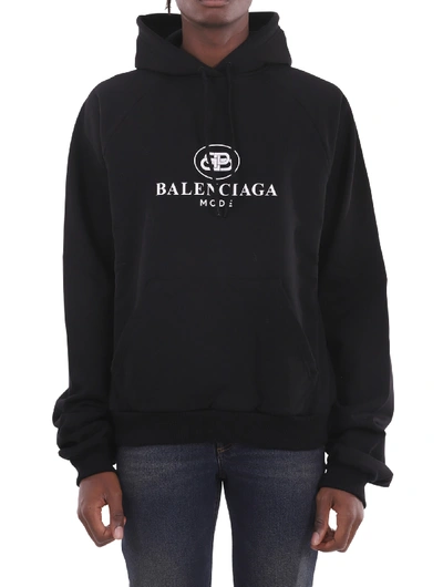 Shop Balenciaga Black Bb Mode Hoodie