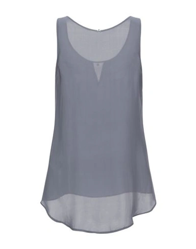 Shop High By Claire Campbell Silk Top In Grey