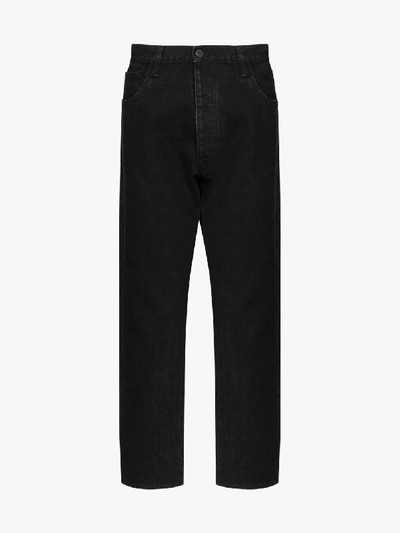 Shop Prada Mens 101 - Black Slim Logo Tag Jeans