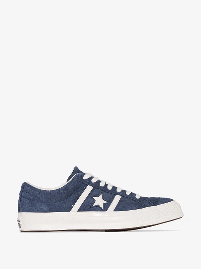 Shop Converse Navy One Star Academy Suede Low Top Sneakers In 102 - Blue: