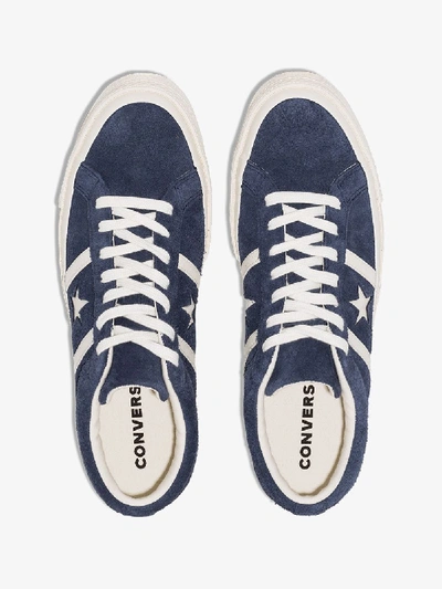 Shop Converse Navy One Star Academy Suede Low Top Sneakers In 102 - Blue:
