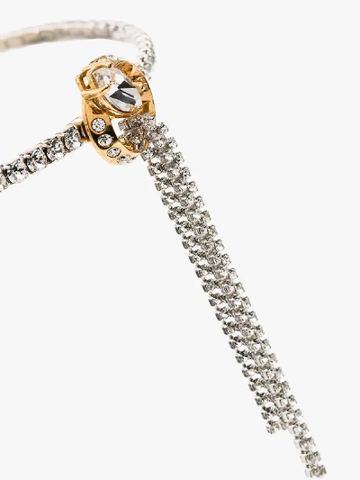 Shop Miu Miu Silver Tone Drop Chain Choker Necklace