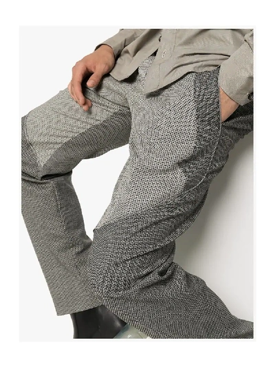 Shop Kiko Kostadinov Rex Striped Trousers In 106 - Grey