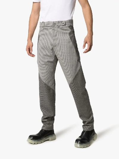 Shop Kiko Kostadinov Rex Striped Trousers In 106 - Grey