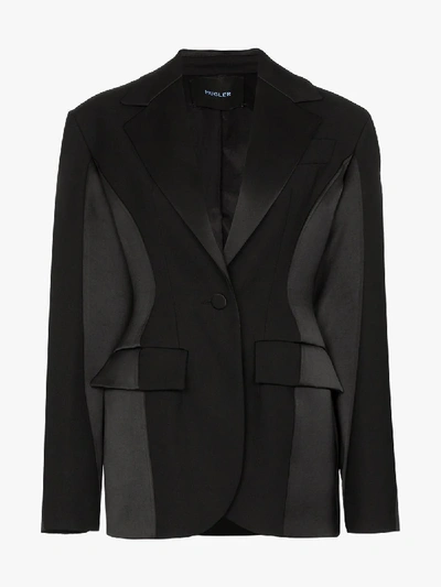 Shop Mugler Exaggerated Silhouette Jacket In Black