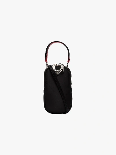 Shop Prada Womens Black Nylon Oval Shaped Pouch