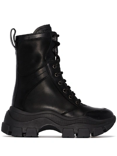 Shop Prada Military-style 75mm Chunky Boots - Schwarz In Black