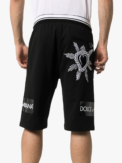 Shop Dolce & Gabbana Logo Cotton Bermuda Shorts In Black