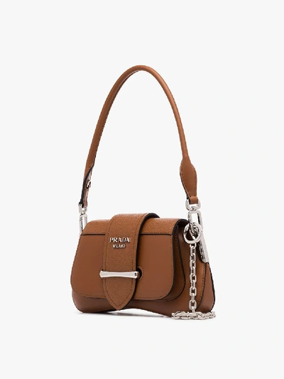 Shop Prada Brown Sidonie Small Shoulder Bag