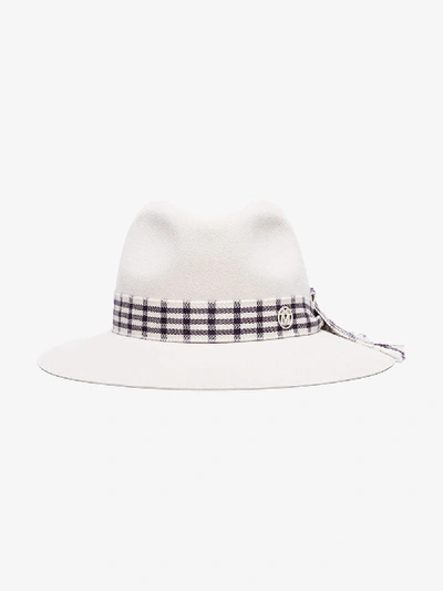 Shop Maison Michel White Henrietta Fedora Hat