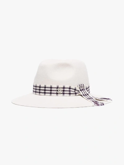Shop Maison Michel White Henrietta Fedora Hat